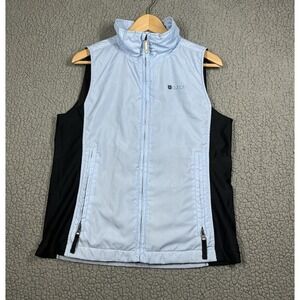 Burton Snowboards Ski Vest Women's Sz M Blue Black Full Zip Fleece Lined *STAINS